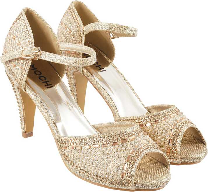Mochi Women Gold Heels