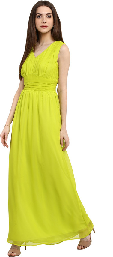 lemon green colour dress