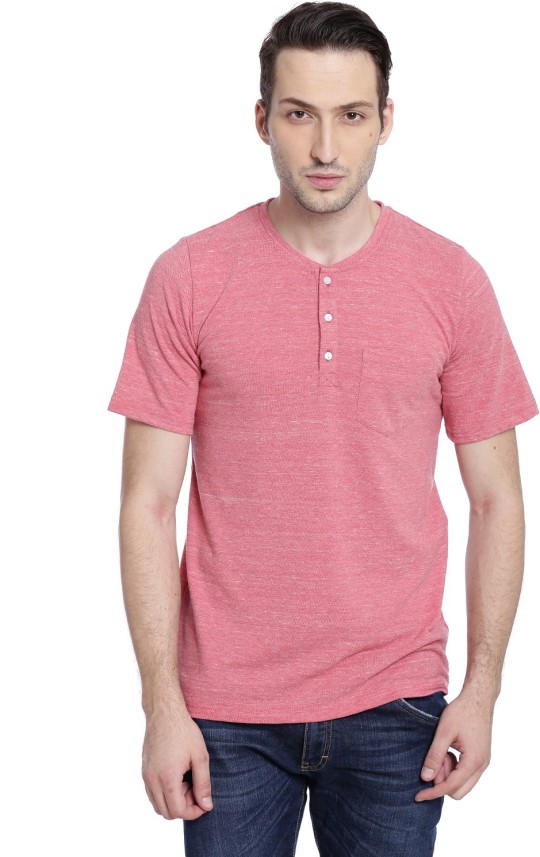 mens pink henley