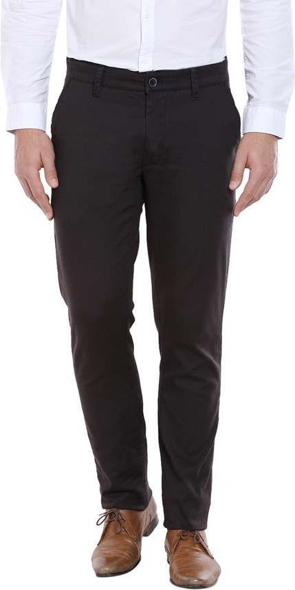 OXEMBERG Slim Fit Men Black Trousers 
