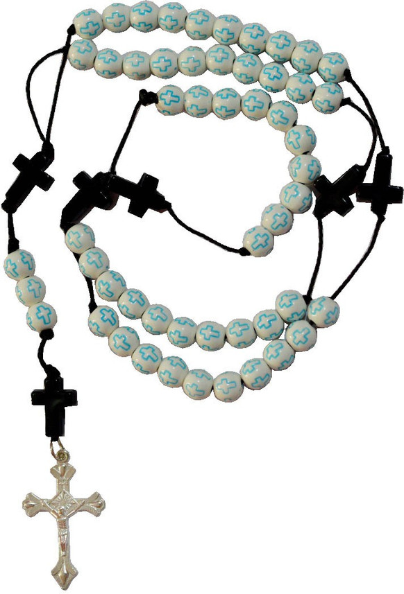 Men Style 8 mm Bead Jesus Christ Cross 