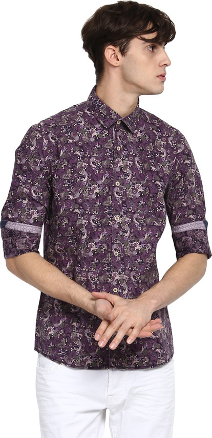 purple flower shirt