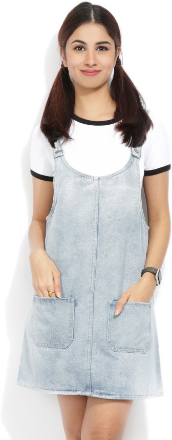 light denim pinafore dress