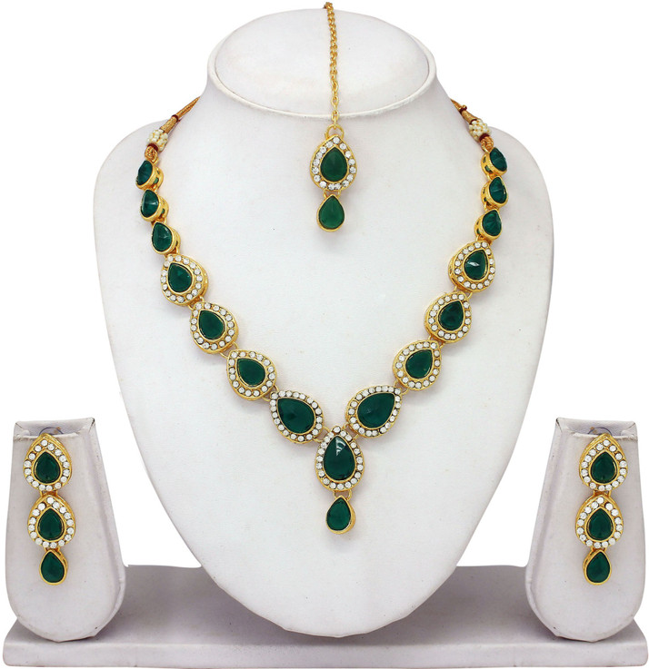 green jewellery set flipkart