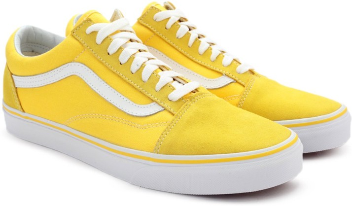 vans old skool spectra yellow & white skate shoes