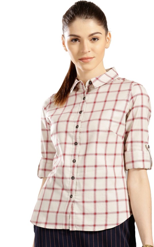 women's checkered casual shirt
