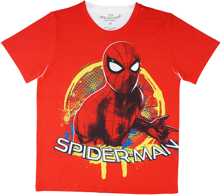 spiderman printed t shirt