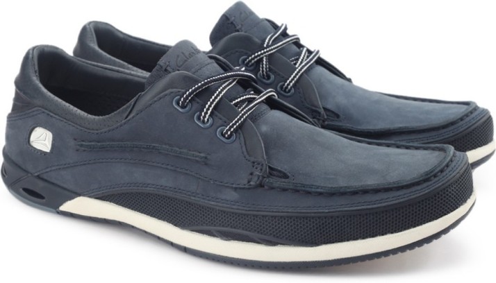 CLARKS ORSON LACE NAVY Driving Shoes 