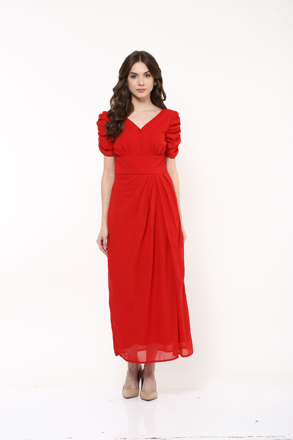 AKS Couture Women Maxi Red Dress - Buy 