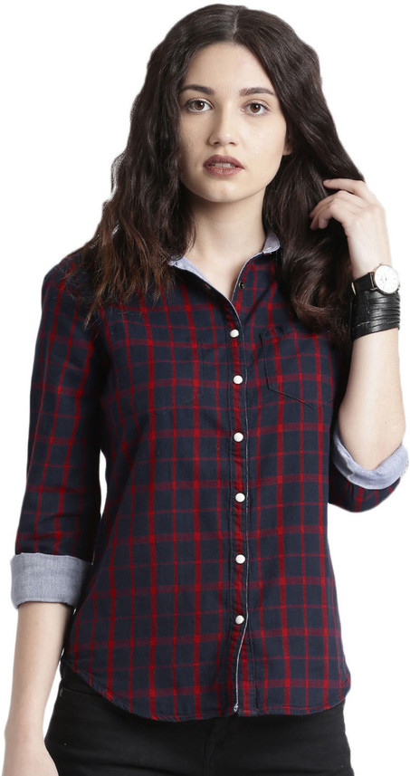Roadster Women Checkered Casual Dark 