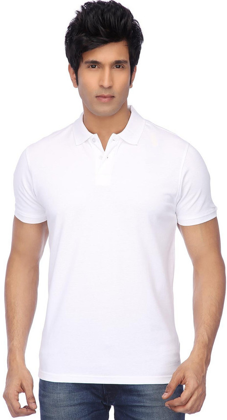 FUNKY GUYS Solid Men Polo Neck White T 