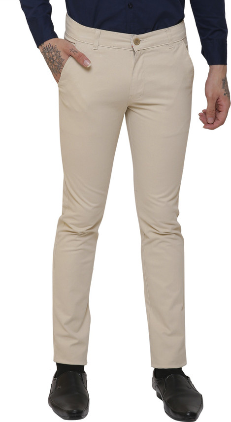 skinny cream trousers