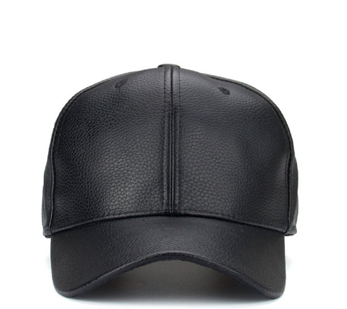 PU leather Black Cap Hip Hop Cap 