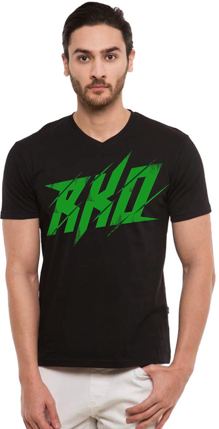 wwe tshirts Printed Men V-Neck Black T 