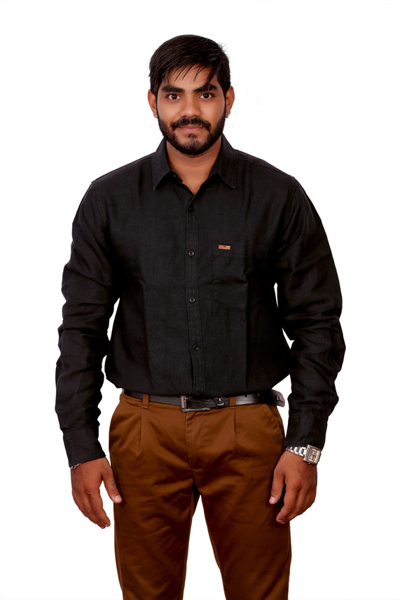 cool silver Men Solid Formal Black 