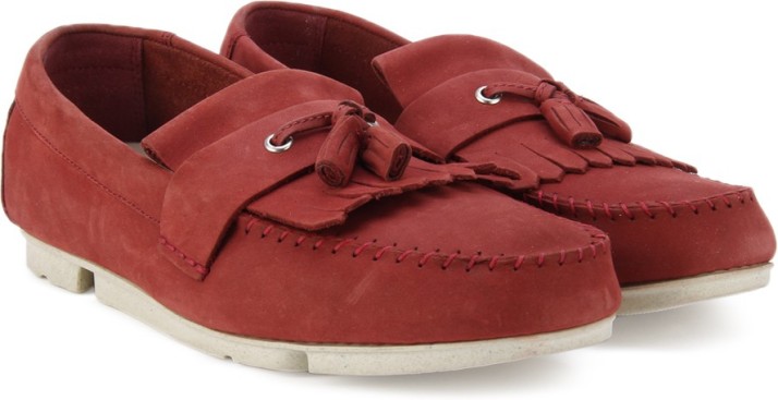 clarks red loafers