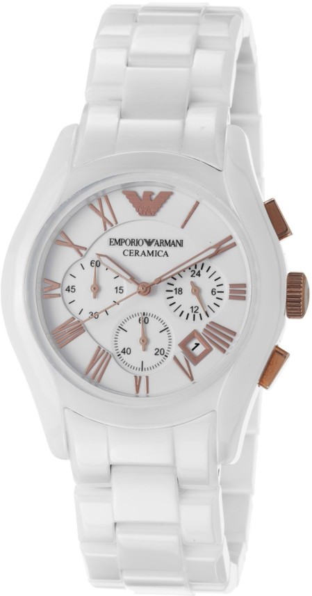 white ceramic watch armani