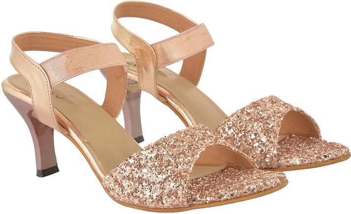 rose gold colored sandals