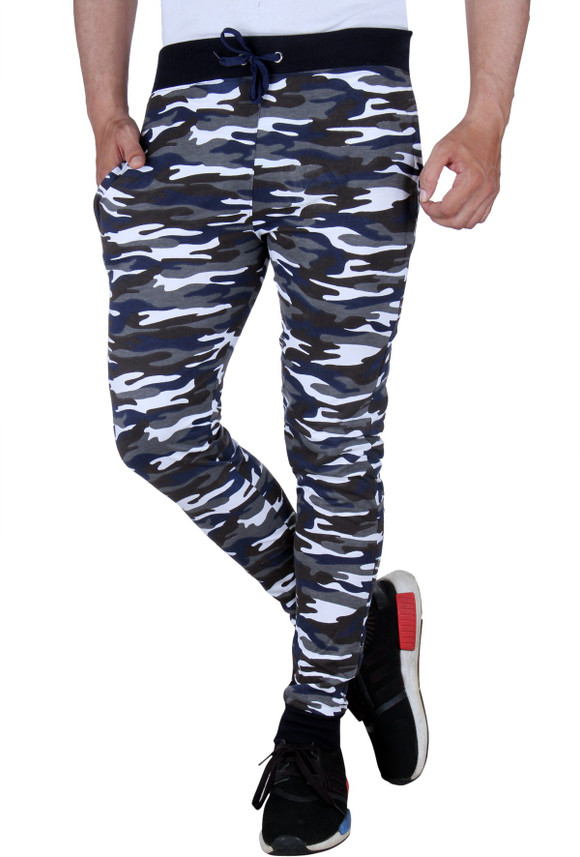 military print track pants