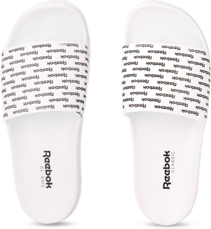 reebok white slides