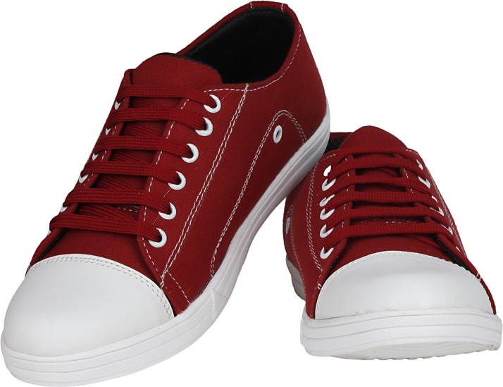 maroon canvas shoes