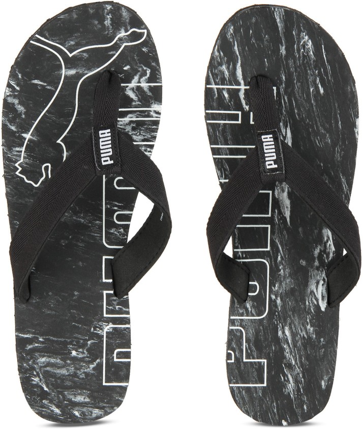 puma black flip flops