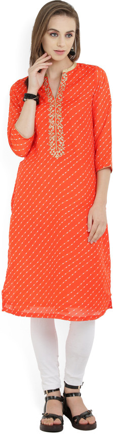 biba orange kurta