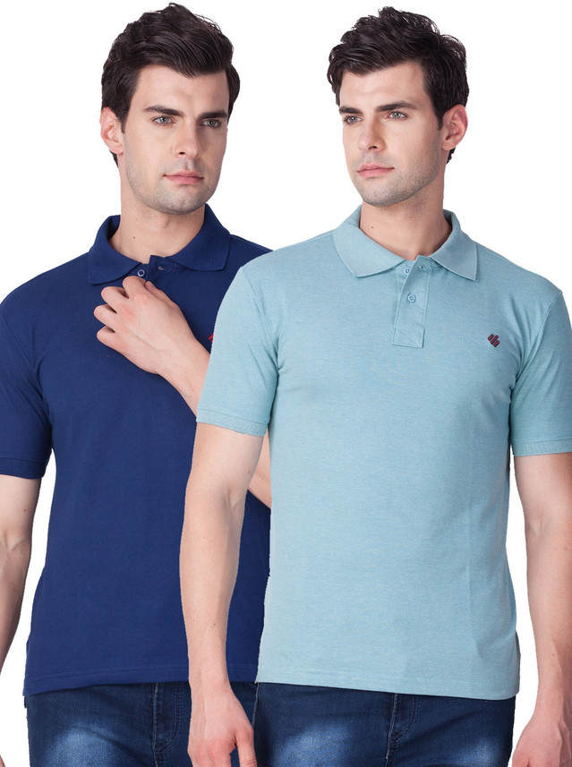 ONN Solid Men Polo Neck Dark Blue, Blue 