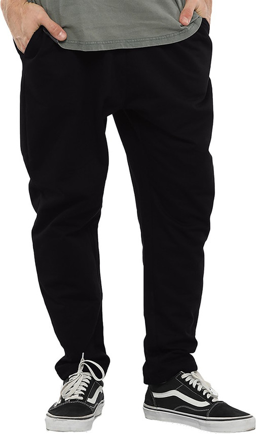 BEWAKOOF Solid Men Black Track Pants 