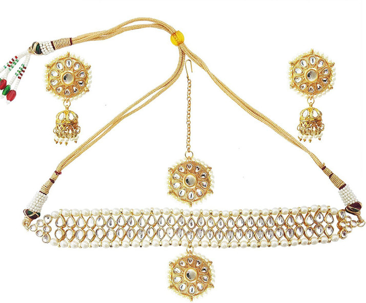 Jhumki Earrings Metal Necklace 