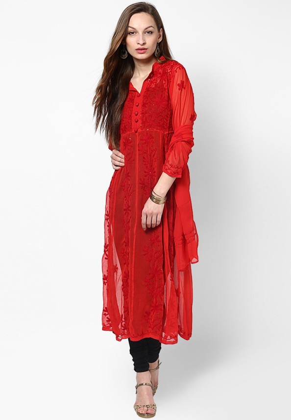 flipkart red colour kurti