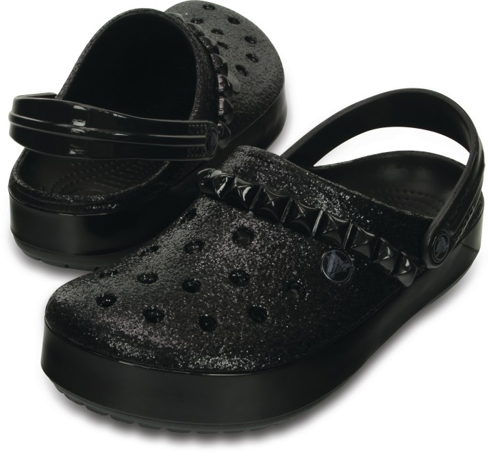 black studded crocs