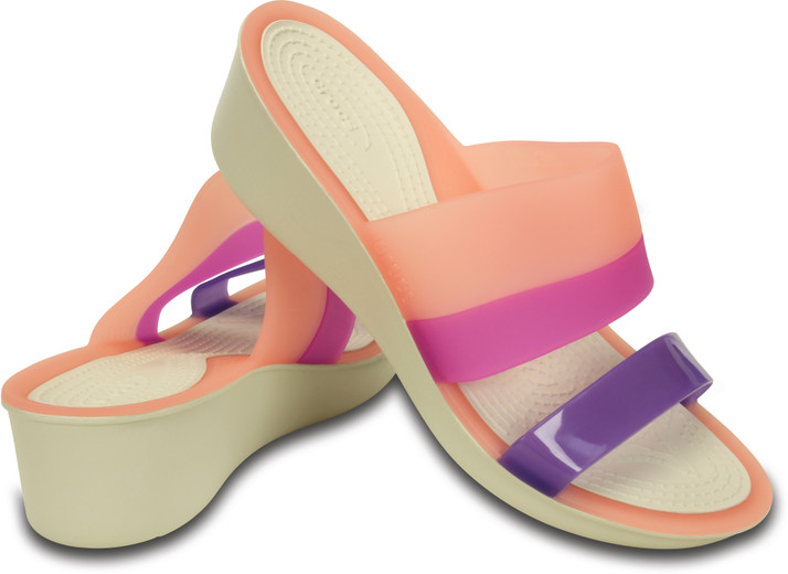 crocs colorblock wedge