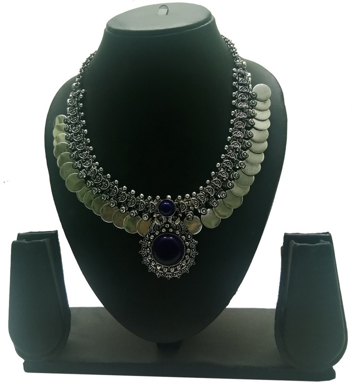 silver necklace set flipkart
