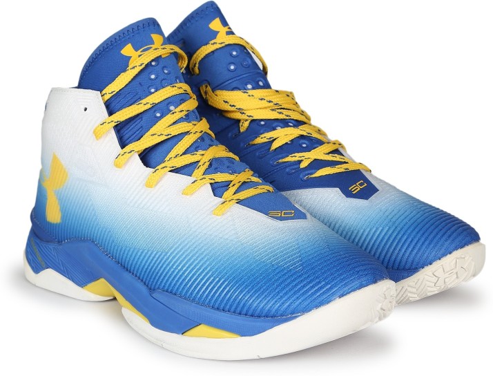 under armour basketball shoes blue and white