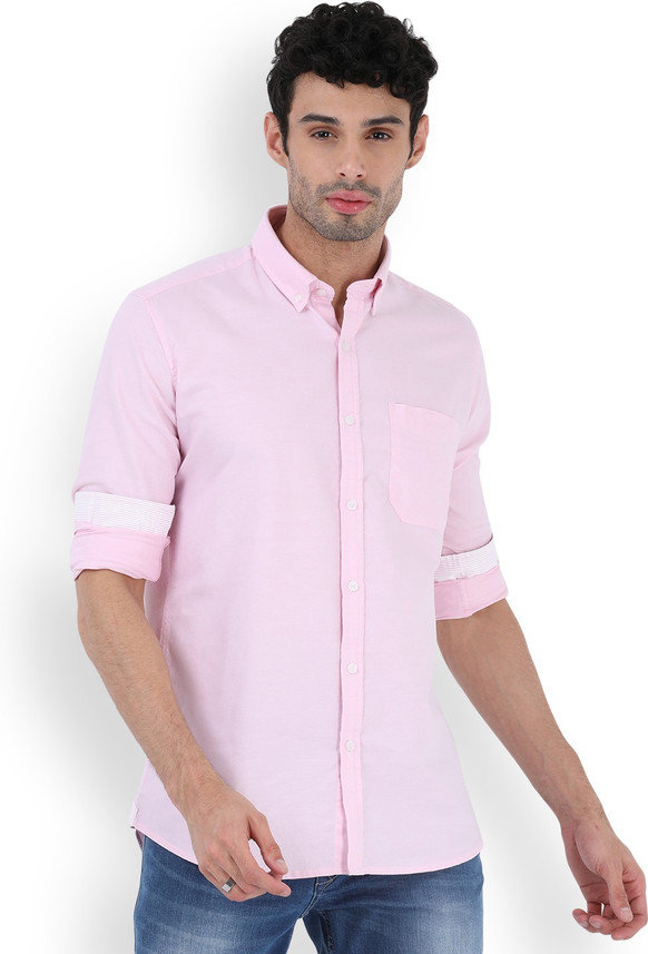 LAWMAN PG3 Men Solid Casual Pink Shirt 