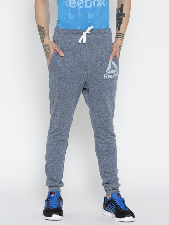 reebok solid men's track pants