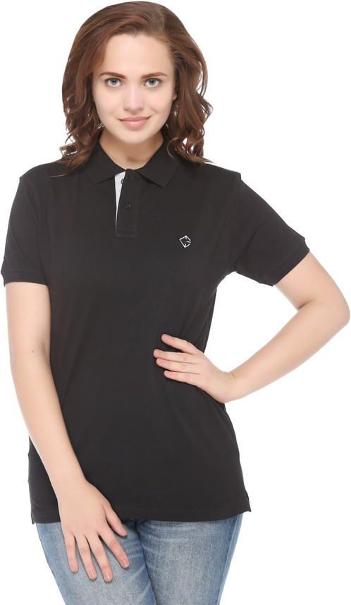 Colors \u0026 Blends Solid Women Polo Neck 