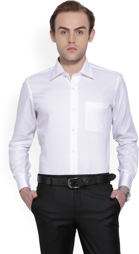 Self Design Formal White Shirt 