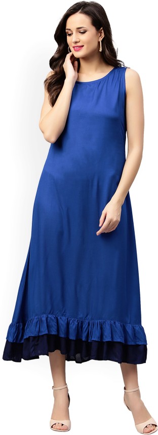 aks women's maxi blue dress