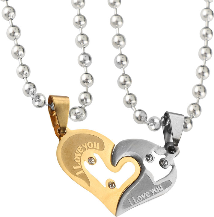 Heart Lockets With Chain Gold-plated 