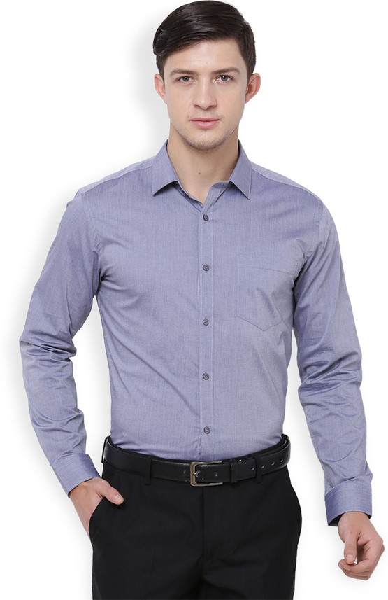 Men Solid Formal Dark Blue Shirt 