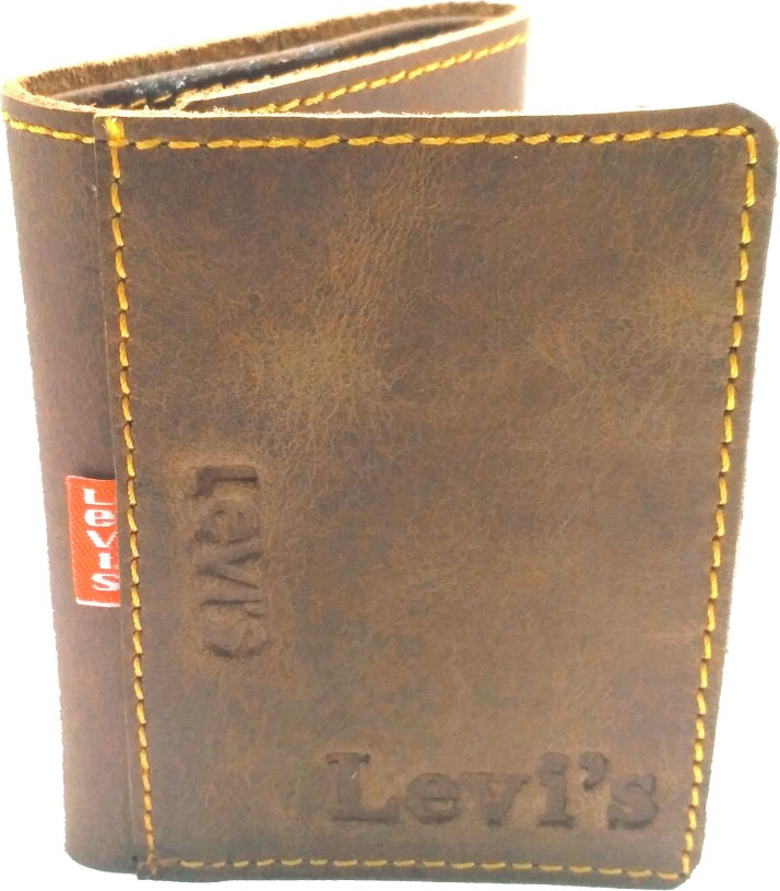 Men Brown Genuine Leather Wallet Brown 