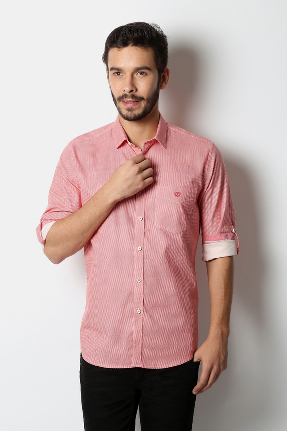 VAN HEUSEN Men Printed Casual Red Shirt 