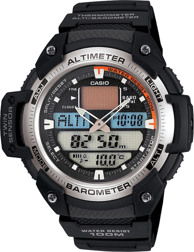 casio sport men's twin sensor combi bracelet watch