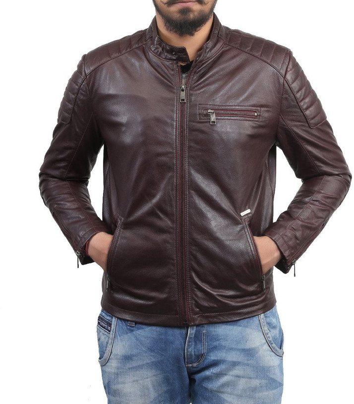 bare denim leather jacket