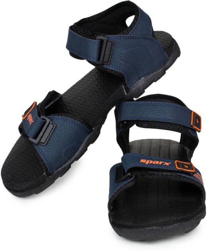 sparx navy blue orange sandals