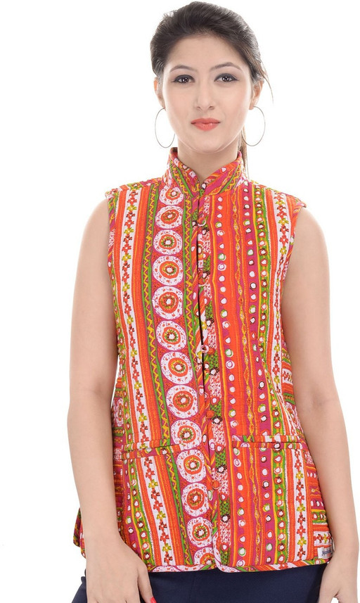 Jaipur Kurti Sleeveless Printed, Solid 