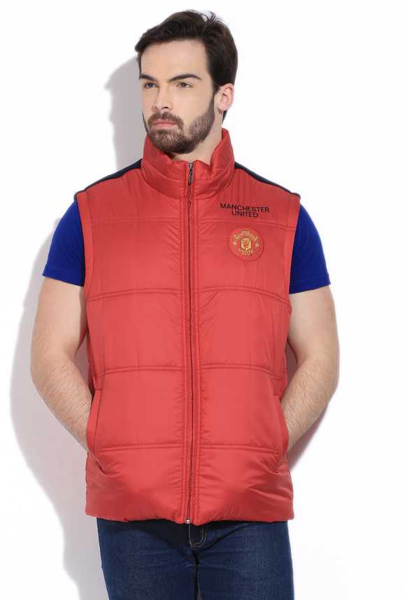 Manchester United Sleeveless Solid Men Jacket Buy Red Manchester United Sleeveless Solid Men Jacket Online At Best Prices In India Flipkart Com