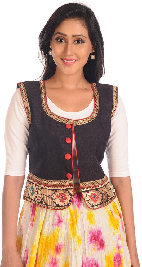ethnic sleeveless jacket
